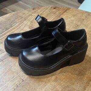 Black Mary Jane Platform Shoes Kids